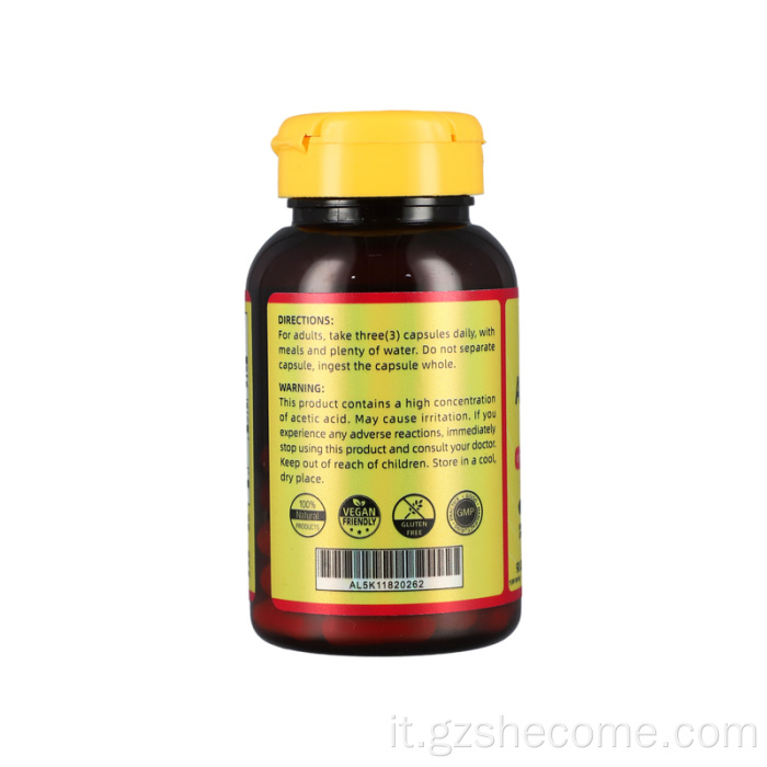 Capsule di aceto di mele con capsule di vitamina 90